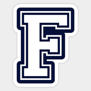 Initial Varsity Style Letter F Design Sticker